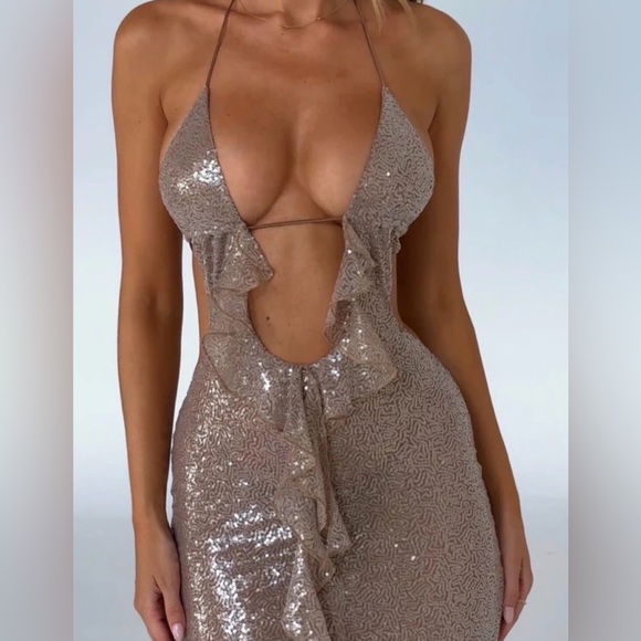 Outcast Sequin Ruffle Dress - Picture 2 of 8